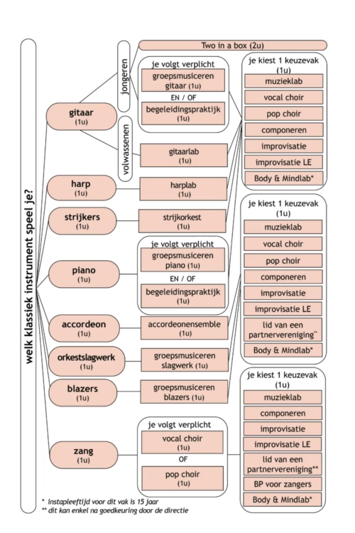 Schema: Derde graad muziek - optie klassiek