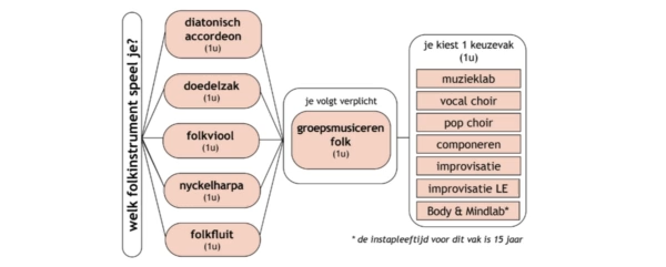 Schema: Derde graad muziek - optie folk