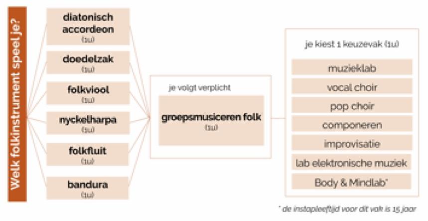Schema: Derde graad muziek - optie folk