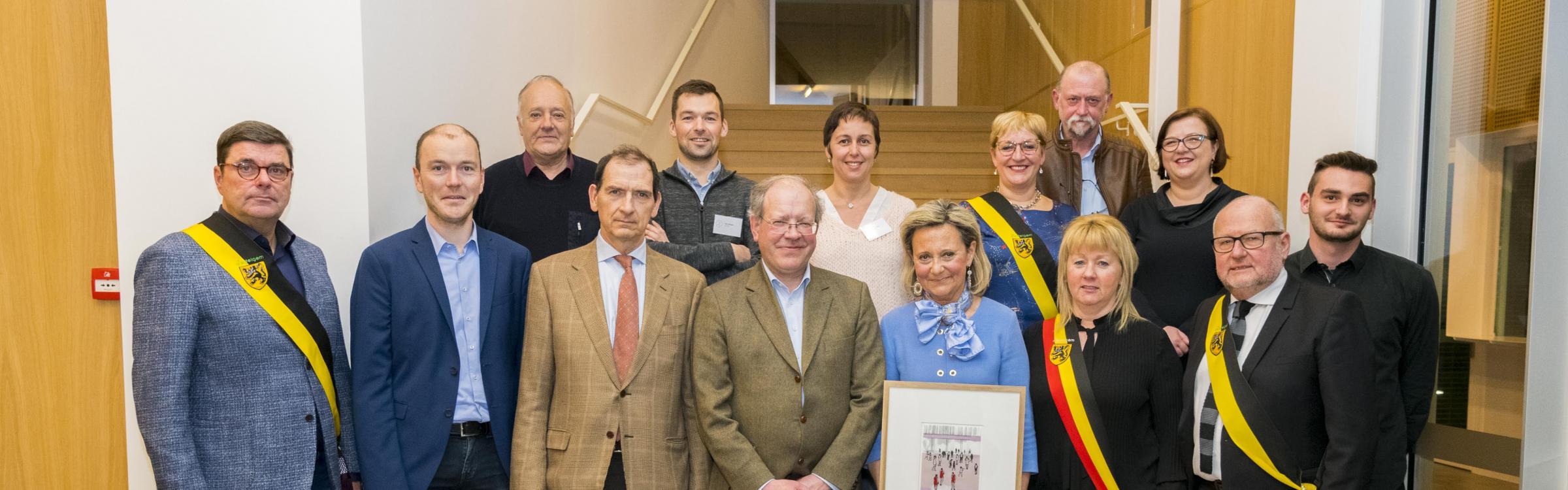 Het lokaal bestuur bij de uitreiking van de cultuurprijzen.