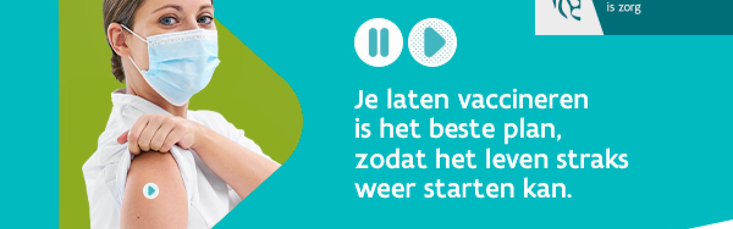 De affiche voor de vaccinatiecampagne van Vlaanderen.