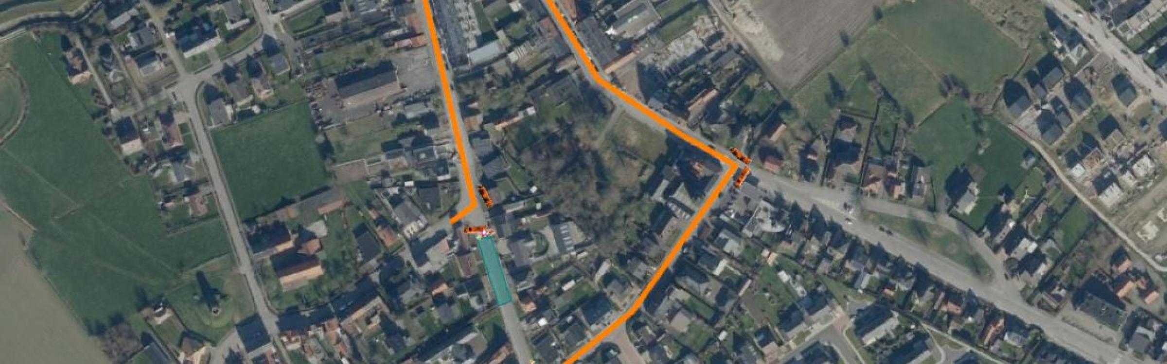 Plan over het herstel van het waterlek in Zedelgem dorp.