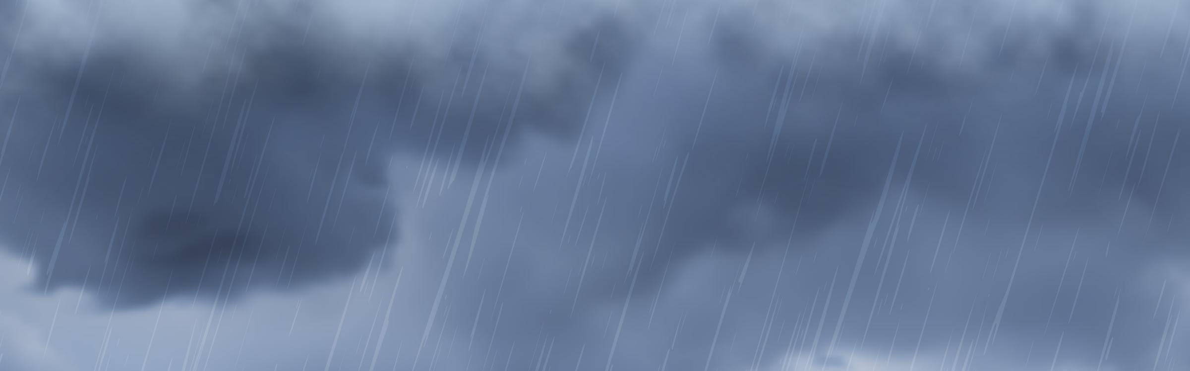 Zware storm en hevige regenval.