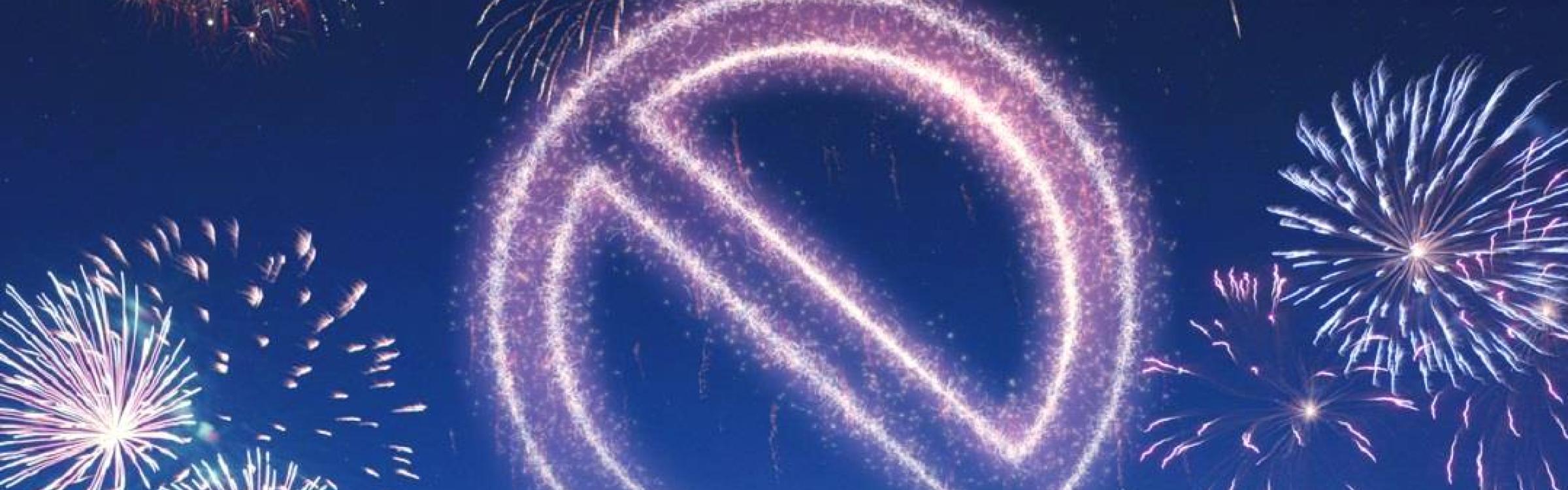 Verbodsteken voor het vuurwerk op Nieuwjaar.