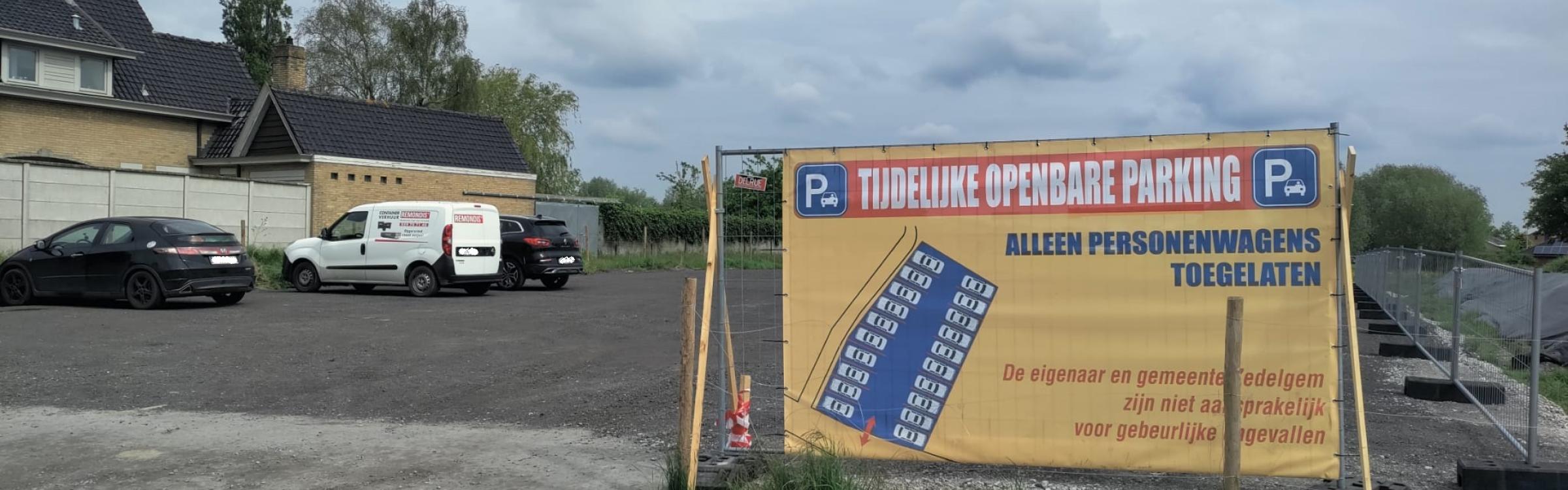 Foto van tijdelijke parking