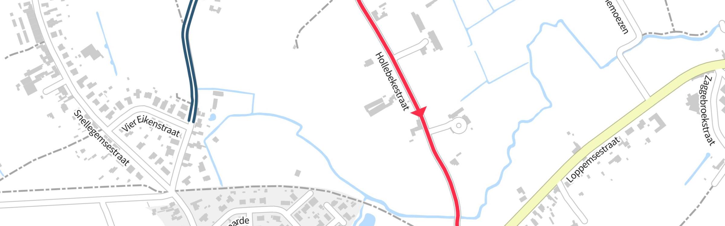 kaart gewijzigde verkeerssituatie