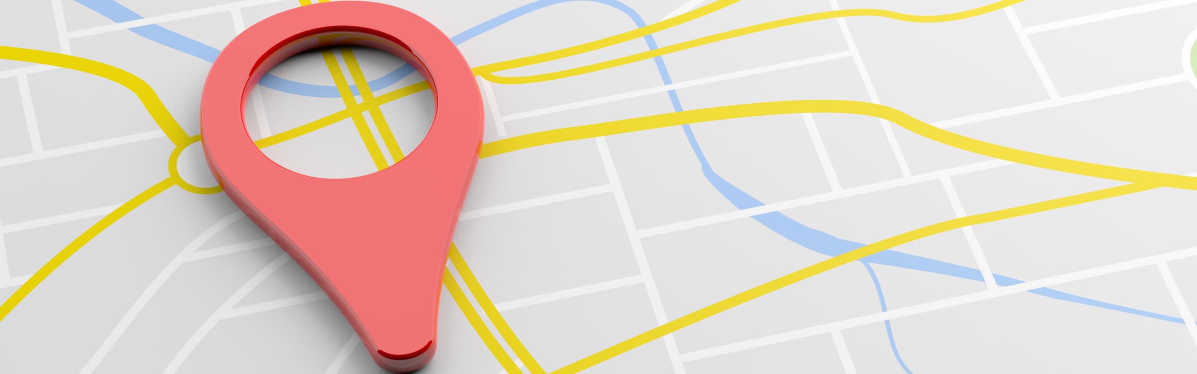 Kaart met locatieaanduiding