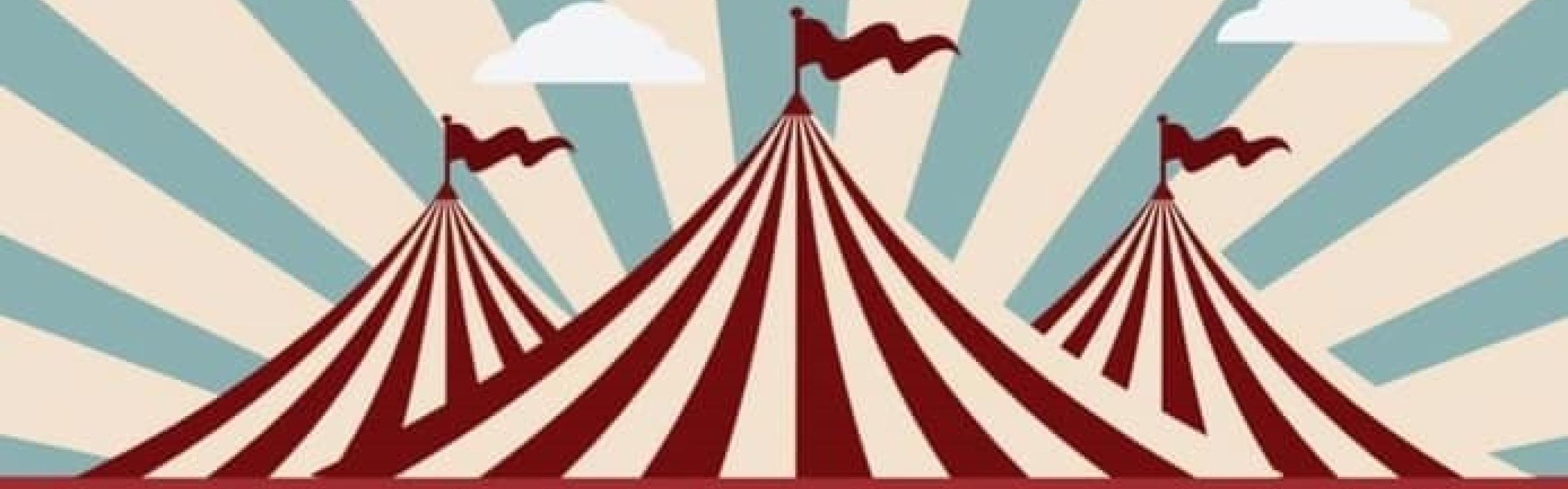 Illustratie 3 toppen van circustenten