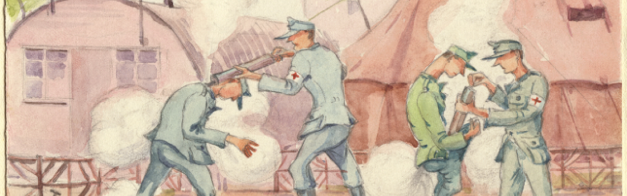 Satirische schets van ontluizing met DDT in het krijgsgevangenenkamp 2375 