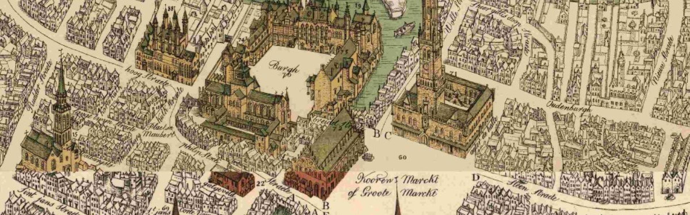 Stadsplan van Brugge door Marcus Gerard
