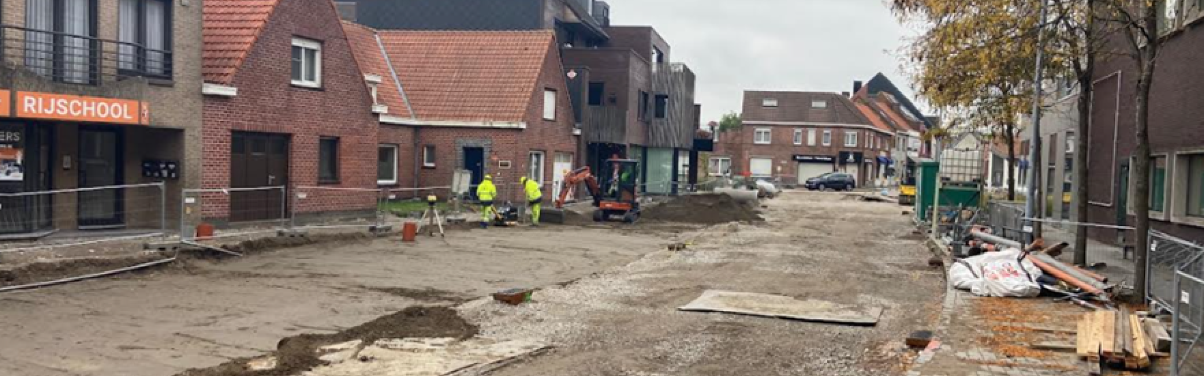Beeld van de werken in de Groenestraat