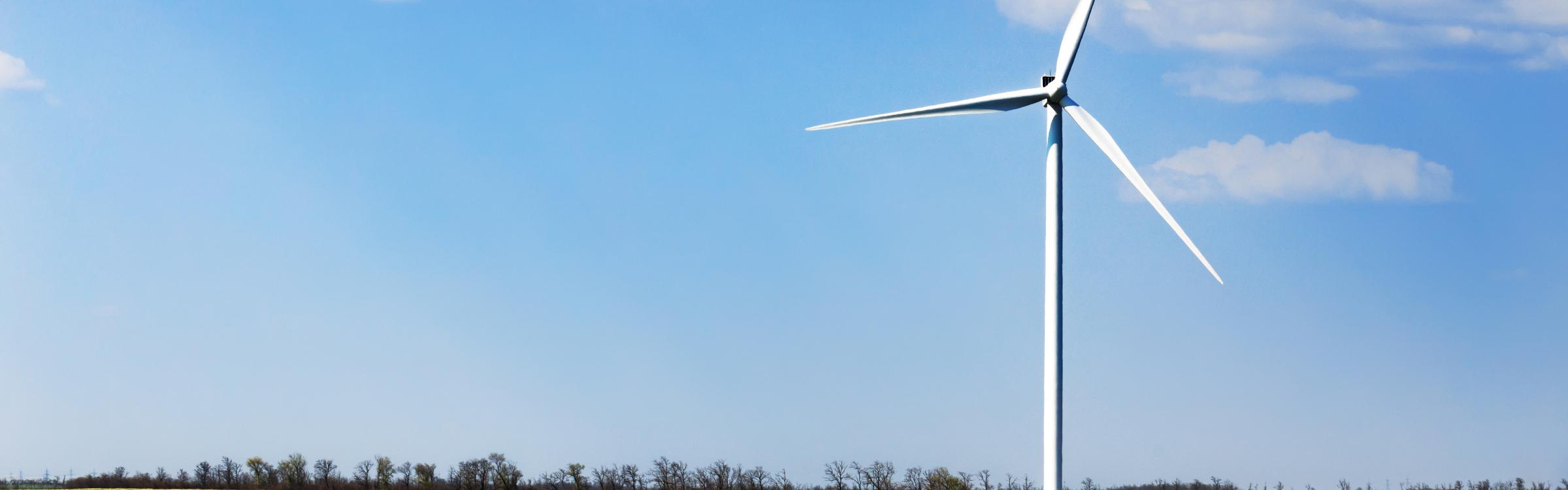 Windturbine in een groen landschap