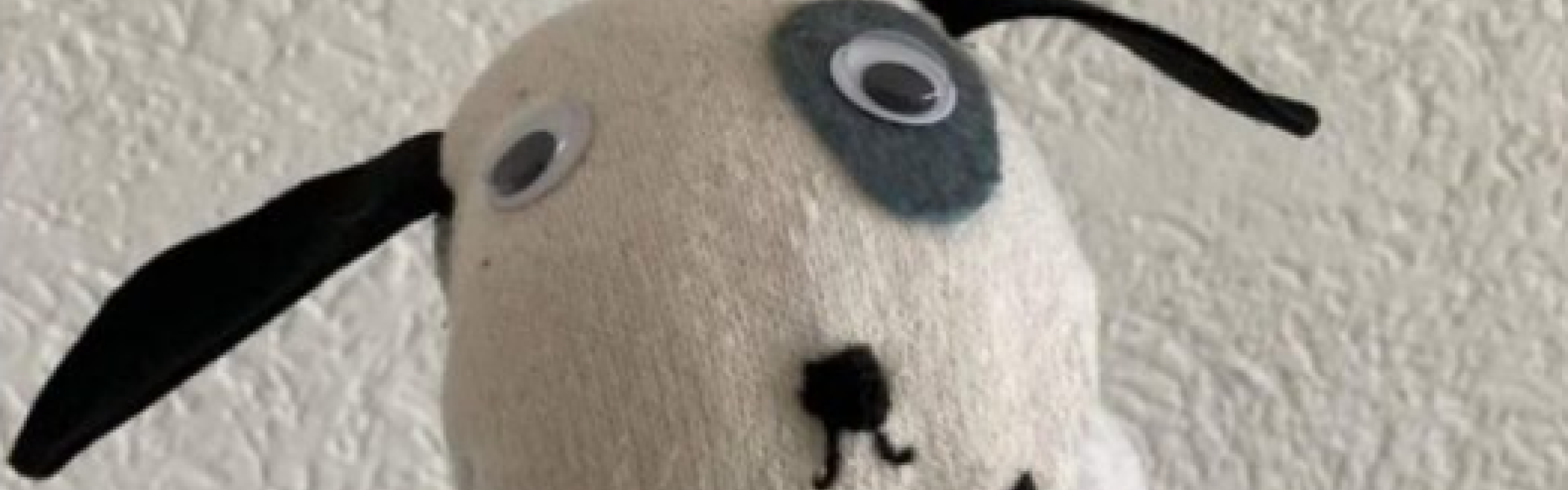 Een zelf geknutselde "sokpop". 