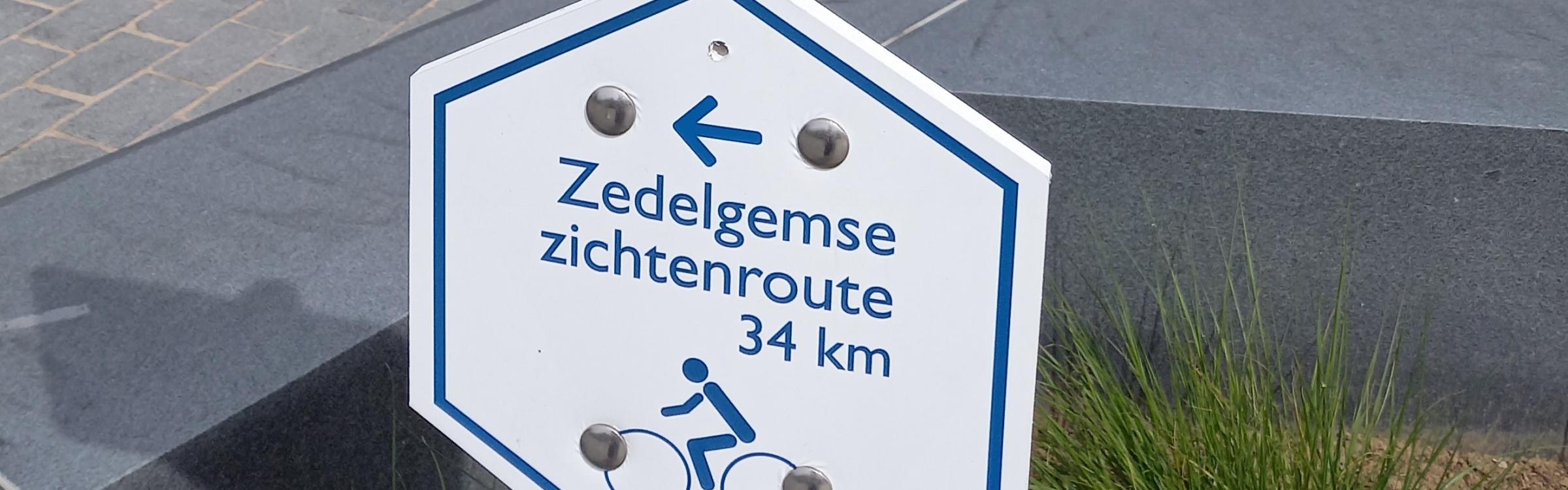 Bord Zedelgemse Zichtenroute 'Ode aan het metaal'