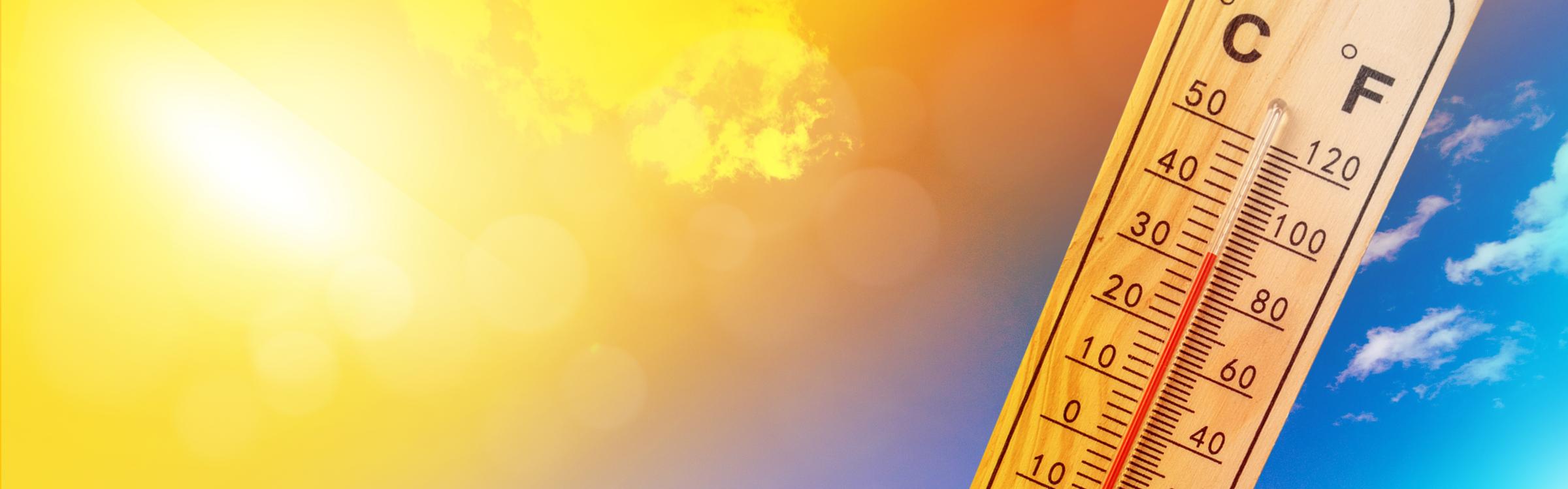 Thermometer geeft boven de 30 graden aan bij brandende zon