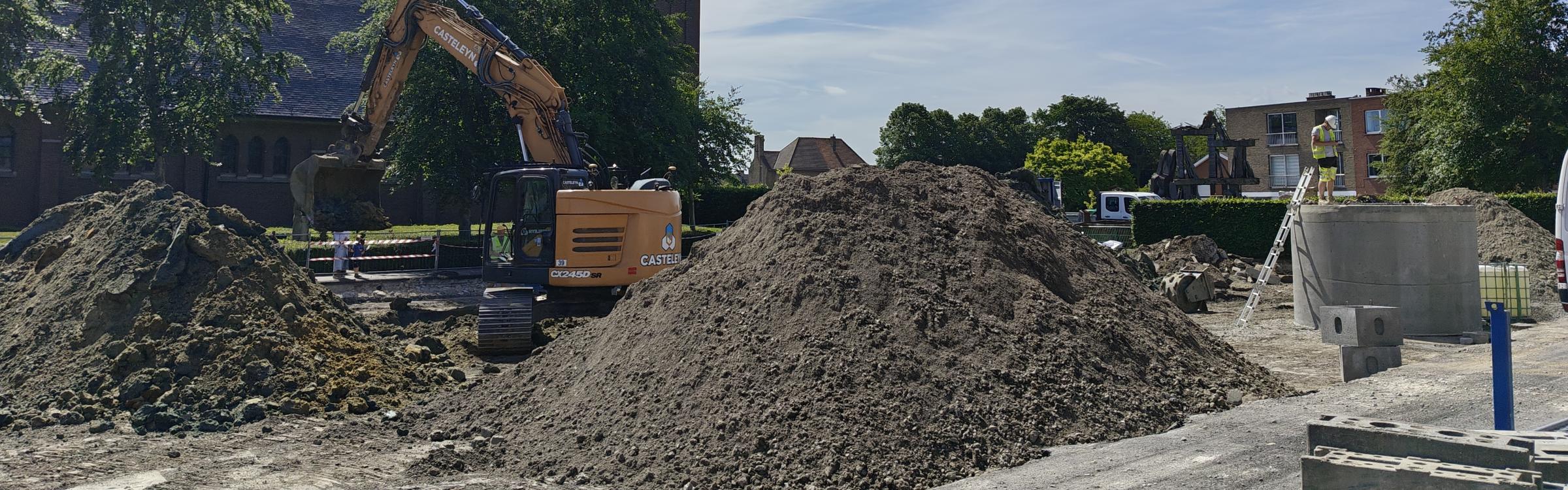 Werken zijn volop bezig aan parking De Leeuw