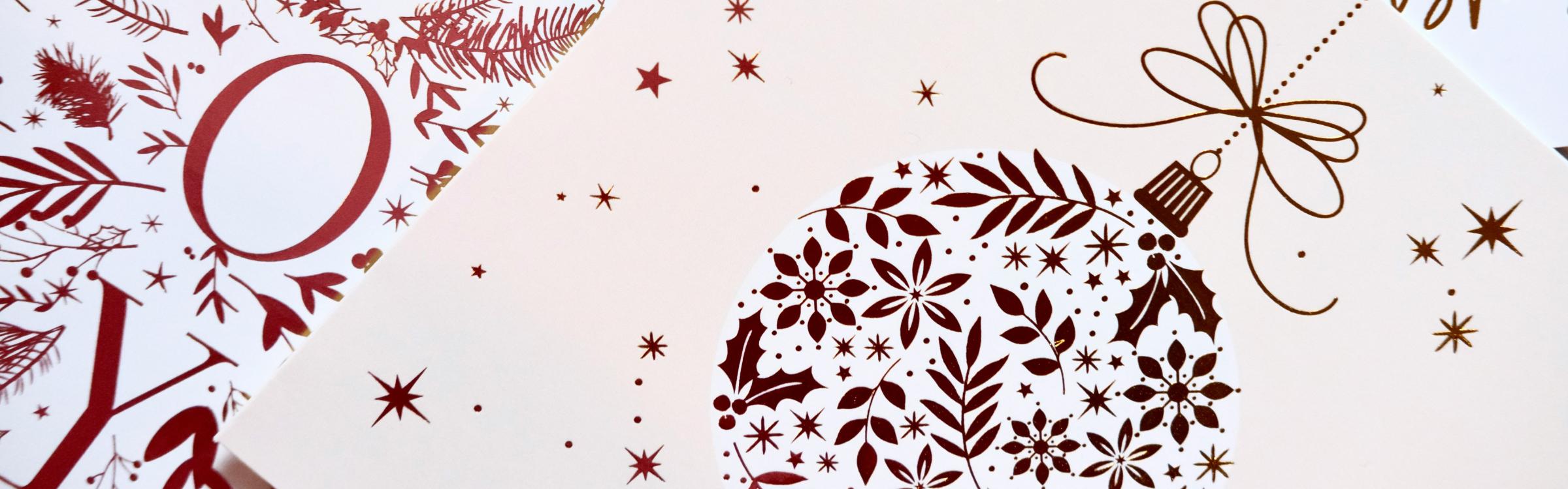 Een aantal kerstkaartjes, gemaakt in Canva.